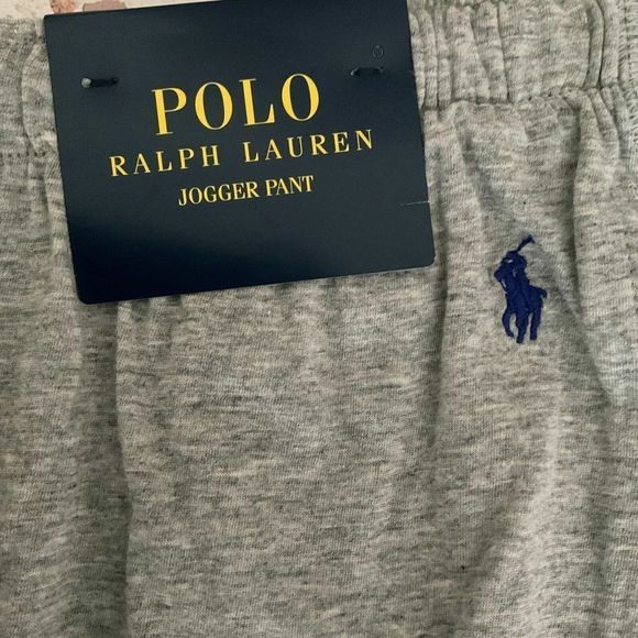 Polo Ralph Lauren P354 Men Sz L Heather Gray 100% Cotton Jogger Lounge Pants $50 - Picture 3 of 4